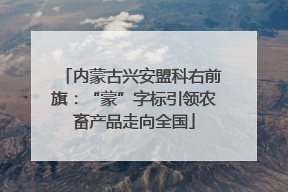 内蒙古兴安盟科右前旗：“蒙”字标引领农畜产品走向全国