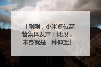 刚刚，小米多位高管集体发声：诋毁，本身就是一种仰望