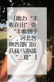 助力“丰收在田”变“丰收到手”，河北各地各部门厉兵秣马迎战“三夏”