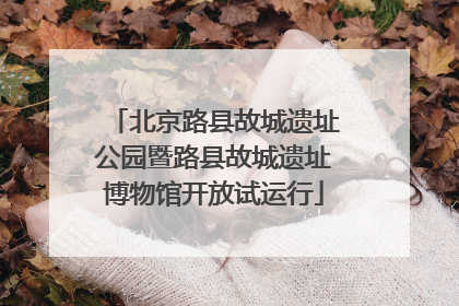 北京路县故城遗址公园暨路县故城遗址博物馆开放试运行