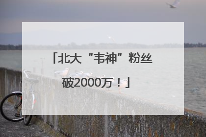北大“韦神”粉丝破2000万！