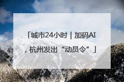 城市24小时｜加码AI，杭州发出“动员令”