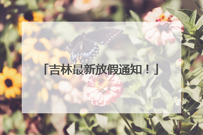 吉林最新放假通知！