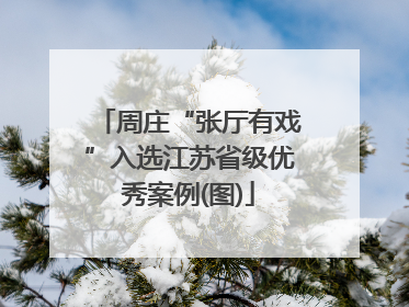 周庄“张厅有戏”入选江苏省级优秀案例(图)