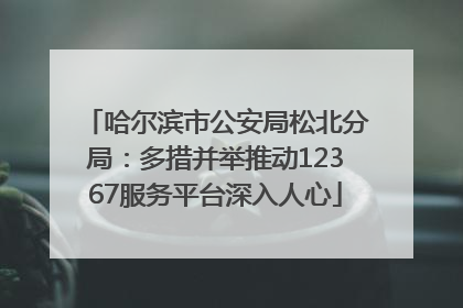 哈尔滨市公安局松北分局：多措并举推动12367服务平台深入人心