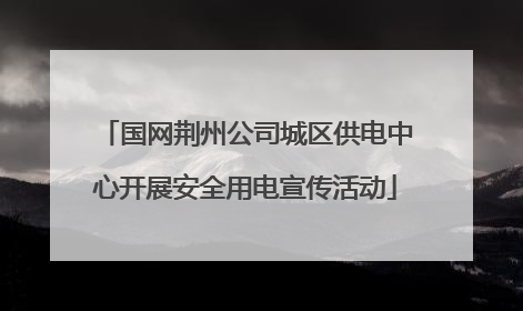 国网荆州公司城区供电中心开展安全用电宣传活动