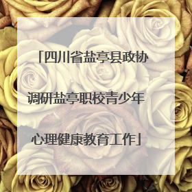 四川省盐亭县政协调研盐亭职校青少年心理健康教育工作