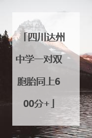 四川达州中学一对双胞胎同上600分+