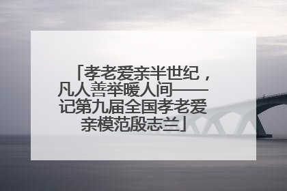 孝老爱亲半世纪，凡人善举暖人间——记第九届全国孝老爱亲模范殷志兰