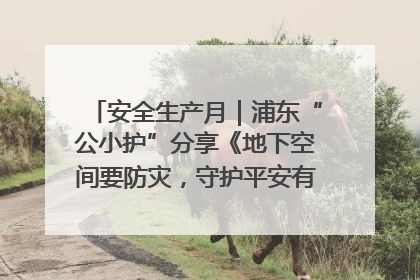 安全生产月｜浦东“公小护”分享《地下空间要防灾，守护平安有我在》安全谣