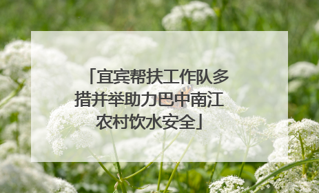 宜宾帮扶工作队多措并举助力巴中南江农村饮水安全