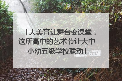 大美育让舞台变课堂，这所高中的艺术节让大中小幼五级学校联动