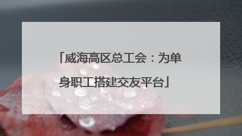 威海高区总工会：为单身职工搭建交友平台