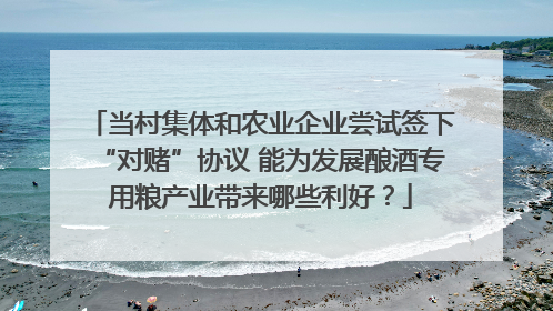 当村集体和农业企业尝试签下“对赌”协议 能为发展酿酒专用粮产业带来哪些利好？