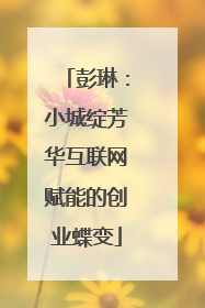 彭琳：小城绽芳华互联网赋能的创业蝶变