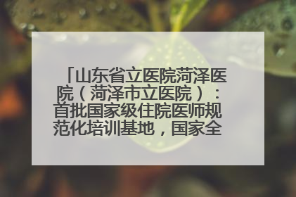 山东省立医院菏泽医院（菏泽市立医院）：首批国家级住院医师规范化培训基地，国家全科医生转岗培训基地