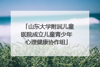 山东大学附属儿童医院成立儿童青少年心理健康协作组