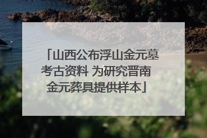 山西公布浮山金元墓考古资料 为研究晋南金元葬具提供样本