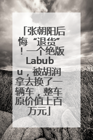 张朝阳后悔“退货”！一个绝版Labubu，被胡润拿去换了一辆车，整车原价值上百万元