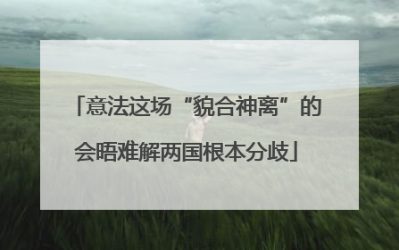 意法这场“貌合神离”的会晤难解两国根本分歧