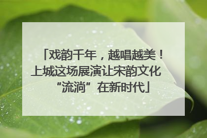 戏韵千年，越唱越美！上城这场展演让宋韵文化“流淌”在新时代