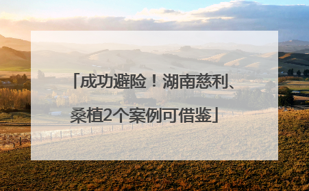 成功避险！湖南慈利、桑植2个案例可借鉴