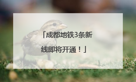 成都地铁3条新线即将开通！
