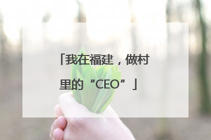我在福建，做村里的“CEO”