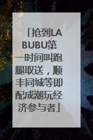 抢到LABUBU第一时间叫跑腿取送，顺丰同城等即配成潮玩经济参与者