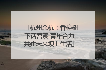 杭州余杭：香樟树下话苕溪 青年合力共建未来坝上生活