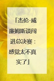 杰伦-威廉姆斯谈闯进总决赛：感觉太不真实了