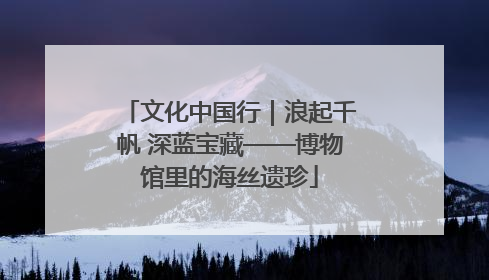 文化中国行｜浪起千帆 深蓝宝藏——博物馆里的海丝遗珍