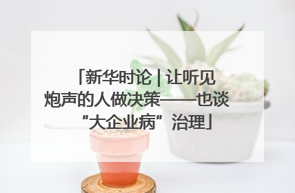 新华时论 | 让听见炮声的人做决策——也谈“大企业病”治理