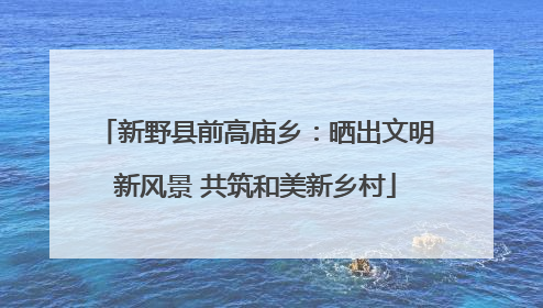 新野县前高庙乡：晒出文明新风景 共筑和美新乡村