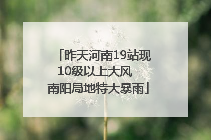 昨天河南19站现10级以上大风  南阳局地特大暴雨