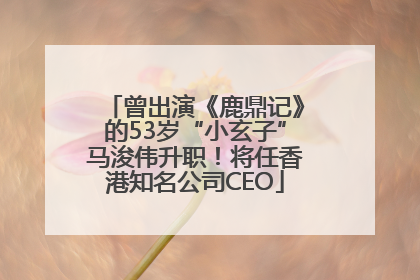 曾出演《鹿鼎记》的53岁“小玄子”马浚伟升职！将任香港知名公司CEO