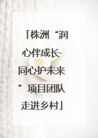株洲“润心伴成长·同心护未来”项目团队走进乡村