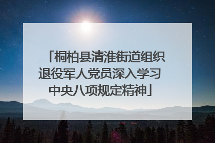 桐柏县清淮街道组织退役军人党员深入学习中央八项规定精神