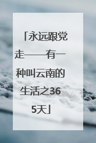 永远跟党走——有一种叫云南的生活之365天