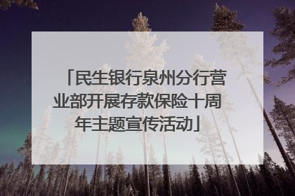 民生银行泉州分行营业部开展存款保险十周年主题宣传活动