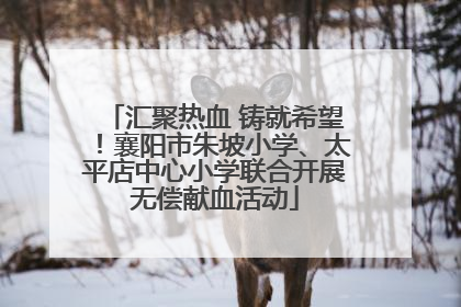 汇聚热血 铸就希望！襄阳市朱坡小学、太平店中心小学联合开展无偿献血活动