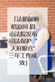 法槌敲响稻浪间 眉山法院发布司法保护“天府粮仓”三年工作成效