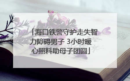 海口铁警守护走失智力障碍男子 3小时暖心照料助母子团圆