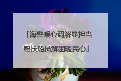 海警暖心调解显担当 帮扶船员解困暖民心