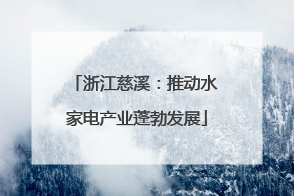 浙江慈溪：推动水家电产业蓬勃发展