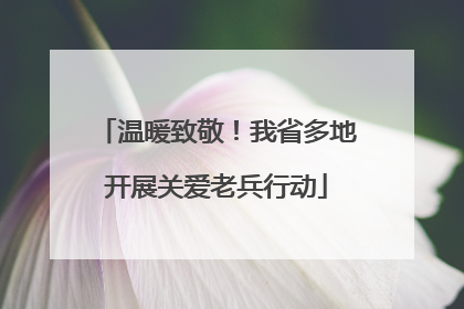 温暖致敬！我省多地开展关爱老兵行动