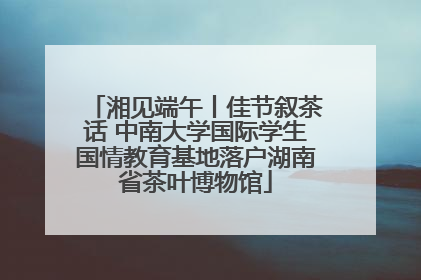 湘见端午丨佳节叙茶话 中南大学国际学生国情教育基地落户湖南省茶叶博物馆