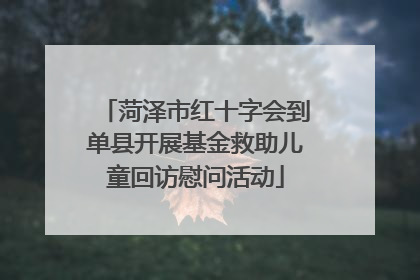菏泽市红十字会到单县开展基金救助儿童回访慰问活动
