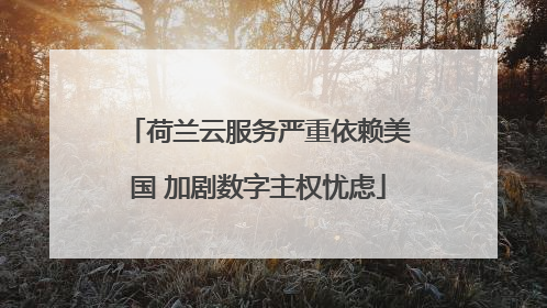 荷兰云服务严重依赖美国 加剧数字主权忧虑