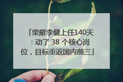 荣耀李健上任140天：动了 38 个核心岗位，目标重返国内前三